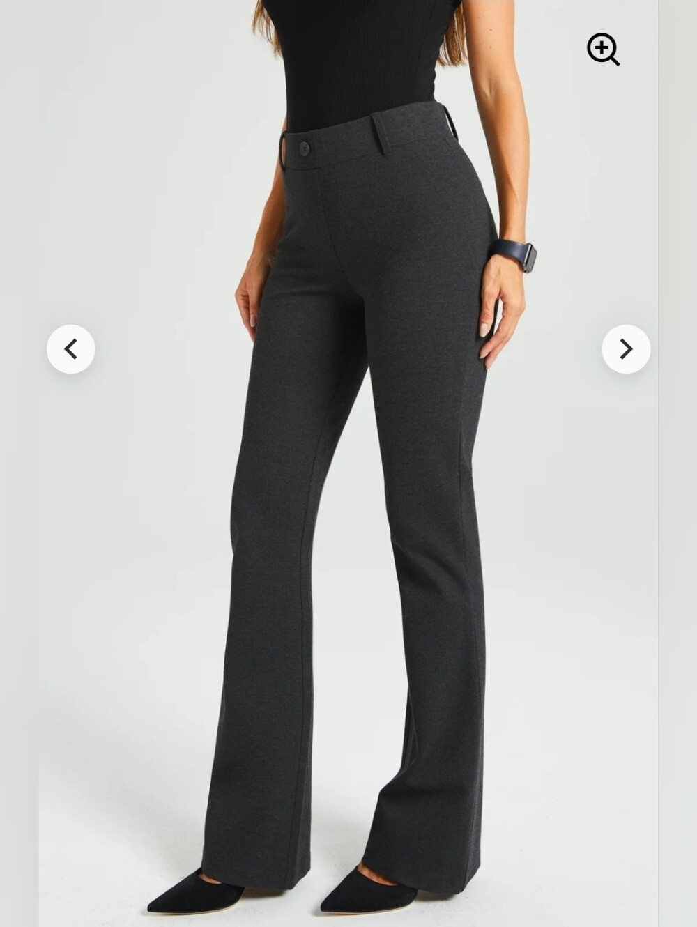 ❤️ BETABRAND BOOTCUT DRESS YOGA PANTS, CHARCOAL, MP (MEDIUM PETITE)